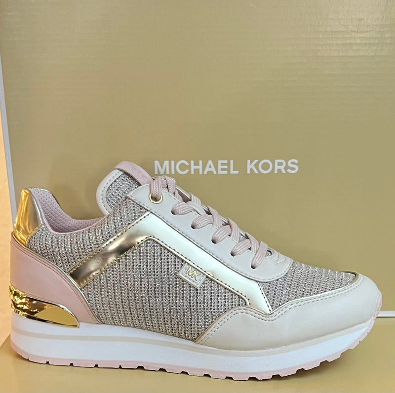 Authentic Maddy Leather and Glitter Chain-Mesh Trainer - Michael Kors