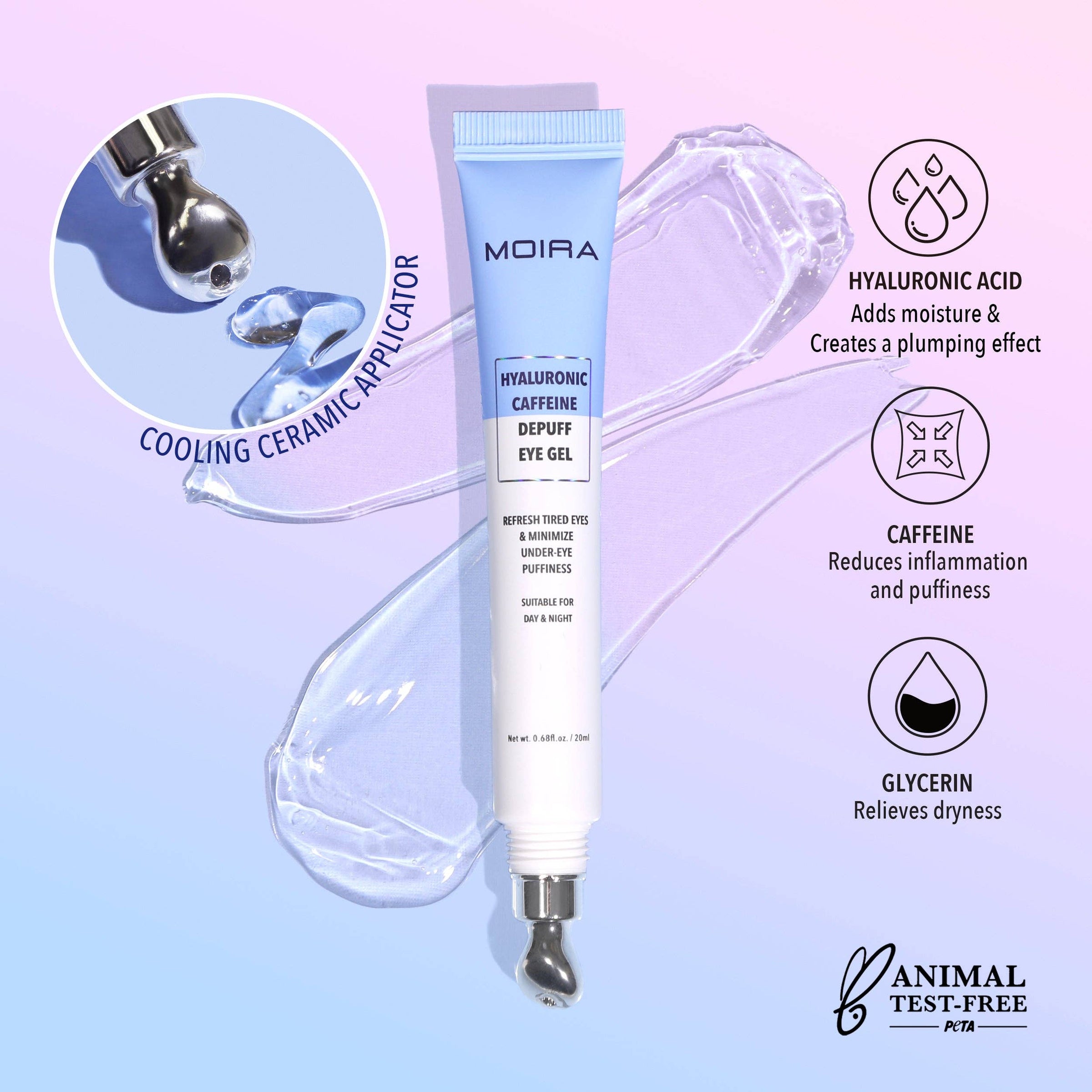 Moira - Hyaluronic Caffeine Depuff Eye Gel