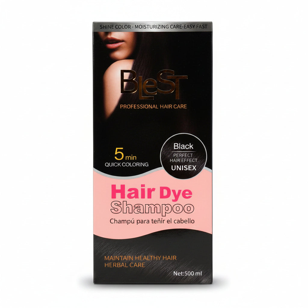 Blest Professional Hair Care - Hair Dye Shampoo Black – 2-in-1 Shampoo 500ml