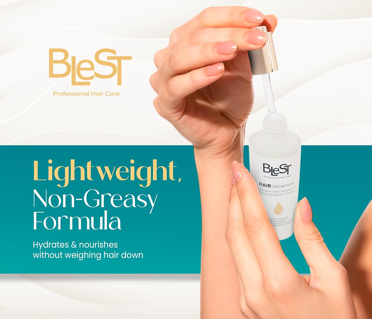 Blest Professional Hair Care - Organic Hair Growth Oil with Biotin & Vitamin E 30ml