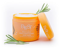 Blest Professional Hair Care - Rich Curls Deep Conditioning Hair Mask – Vegan Hair Mask for Dry, Damaged & Frizzy Hair with Rosemary Oil, Deep Repair & Moisturizing Treatment, 500 ml