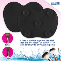 2 Pack Silicone Makeup Brush Cleaning Mat – Portable Makeup Brush Cleaner Pad with Suction Cup, Deep Cleaning Scrubber Tool for Cosmetic Brushes