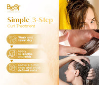 Blest Professional Hair Care - Rich Curls Deep Conditioning Hair Mask – Vegan Hair Mask for Dry, Damaged & Frizzy Hair with Rosemary Oil, Deep Repair & Moisturizing Treatment, 500 ml