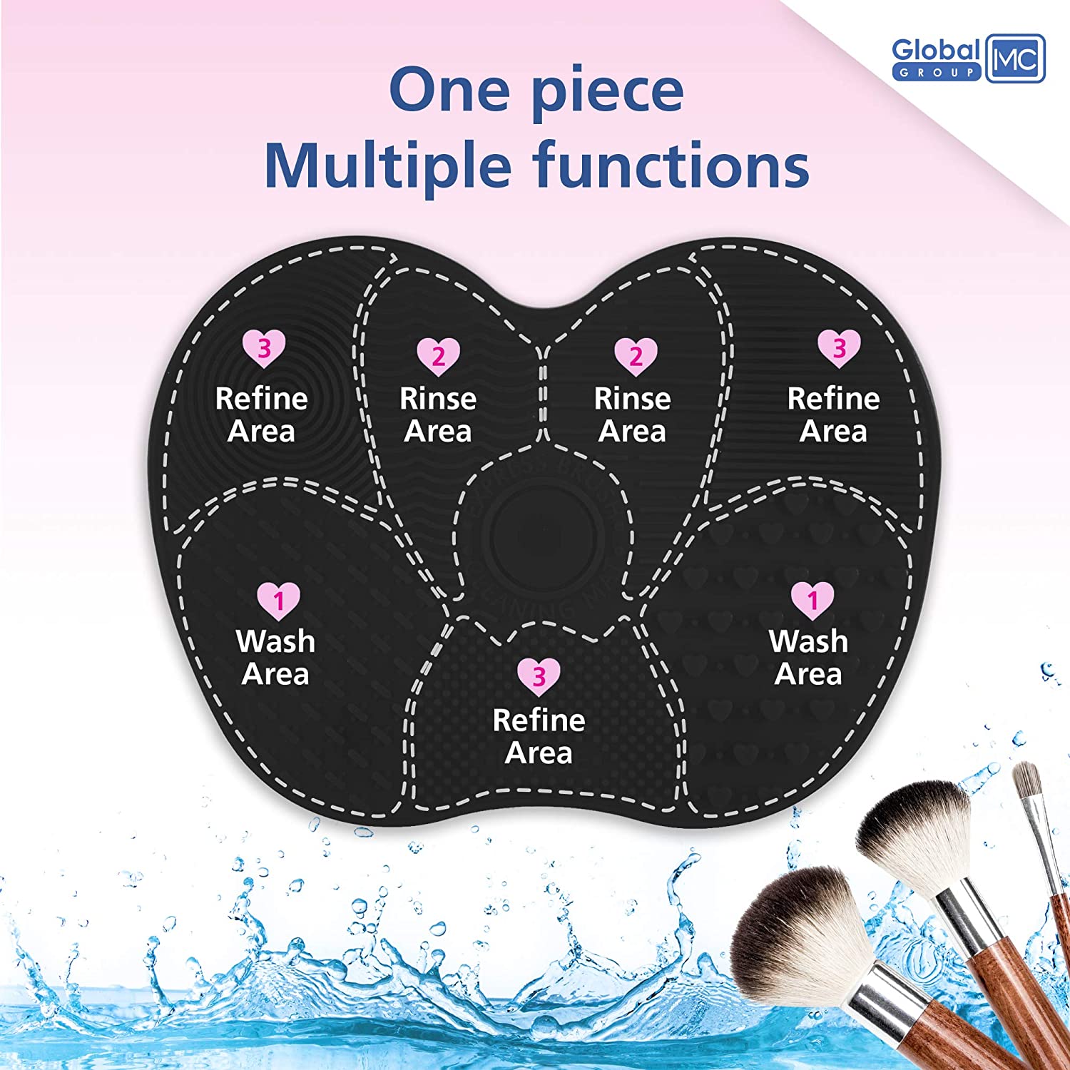 2 Pack Silicone Makeup Brush Cleaning Mat – Portable Makeup Brush Cleaner Pad with Suction Cup, Deep Cleaning Scrubber Tool for Cosmetic Brushes