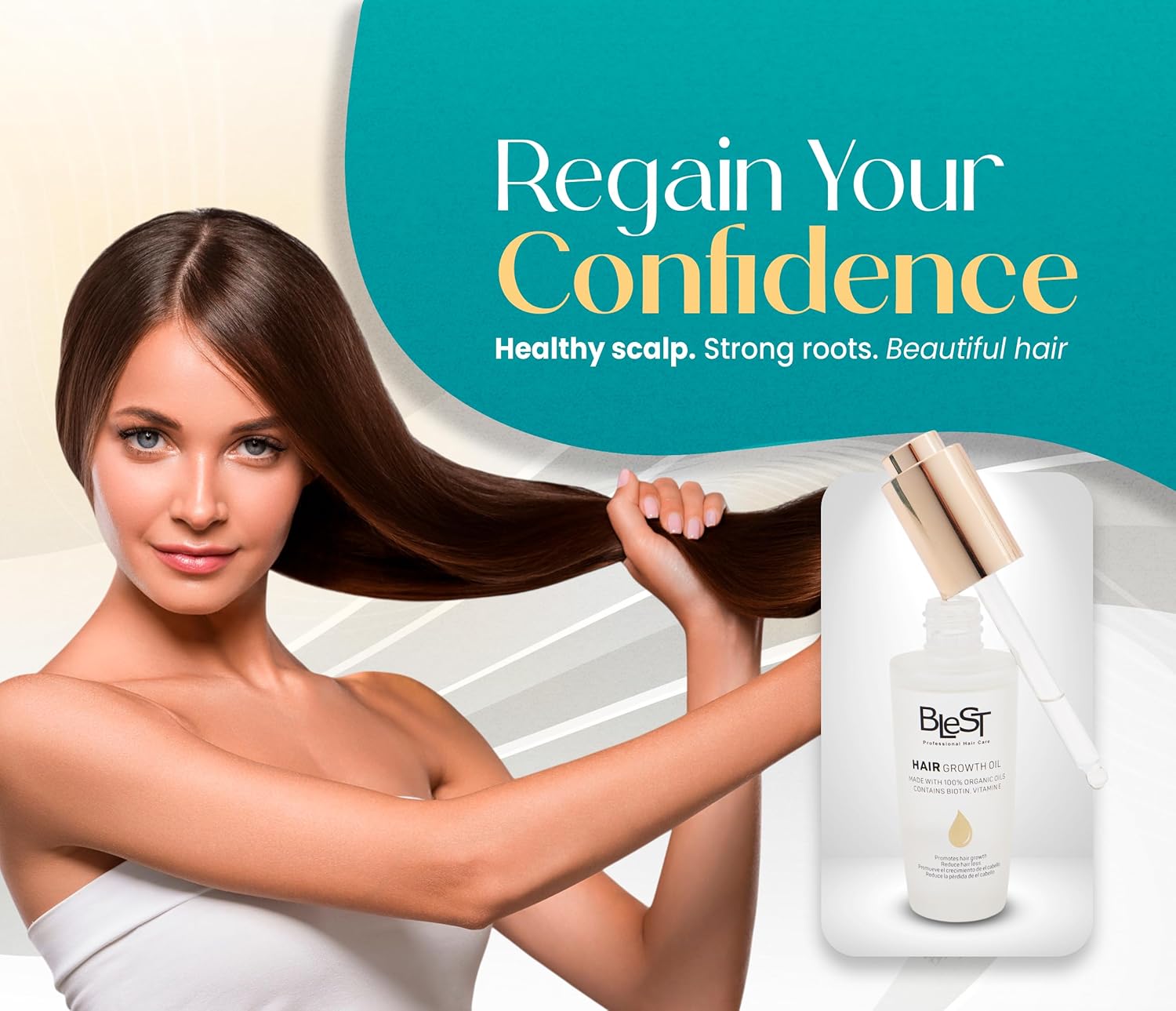 Blest Professional Hair Care - Organic Hair Growth Oil with Biotin & Vitamin E 30ml