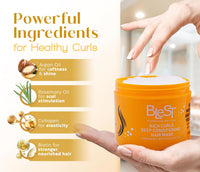 Blest Professional Hair Care - Rich Curls Deep Conditioning Hair Mask – Vegan Hair Mask for Dry, Damaged & Frizzy Hair with Rosemary Oil, Deep Repair & Moisturizing Treatment, 500 ml
