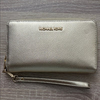 Michael Kors Jet Set Travel Pale Gold Lg Flat MF Phone Case Wallet