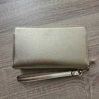 Michael Kors Jet Set Travel Pale Gold Lg Flat MF Phone Case Wallet