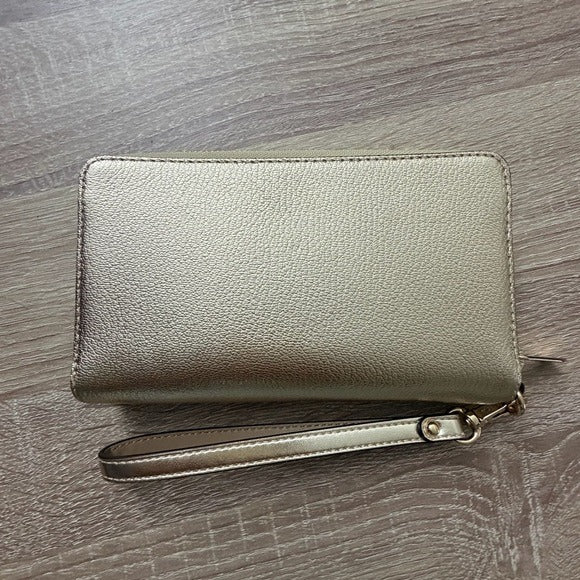 Michael Kors Jet Set Travel Pale Gold Lg Flat MF Phone Case Wallet