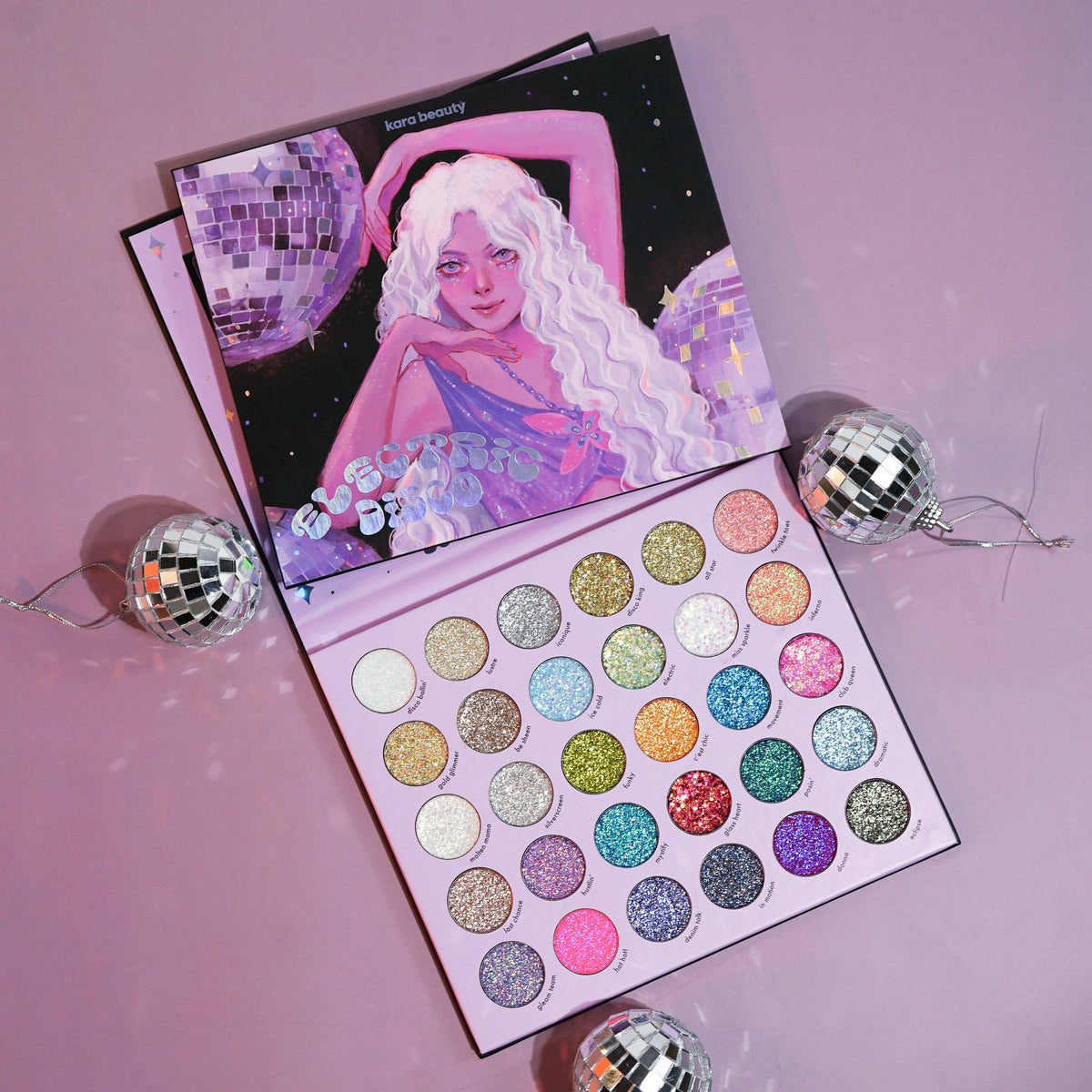 Kara Beauty Electric Disco Pressed Glitter Palette – 30 Shades