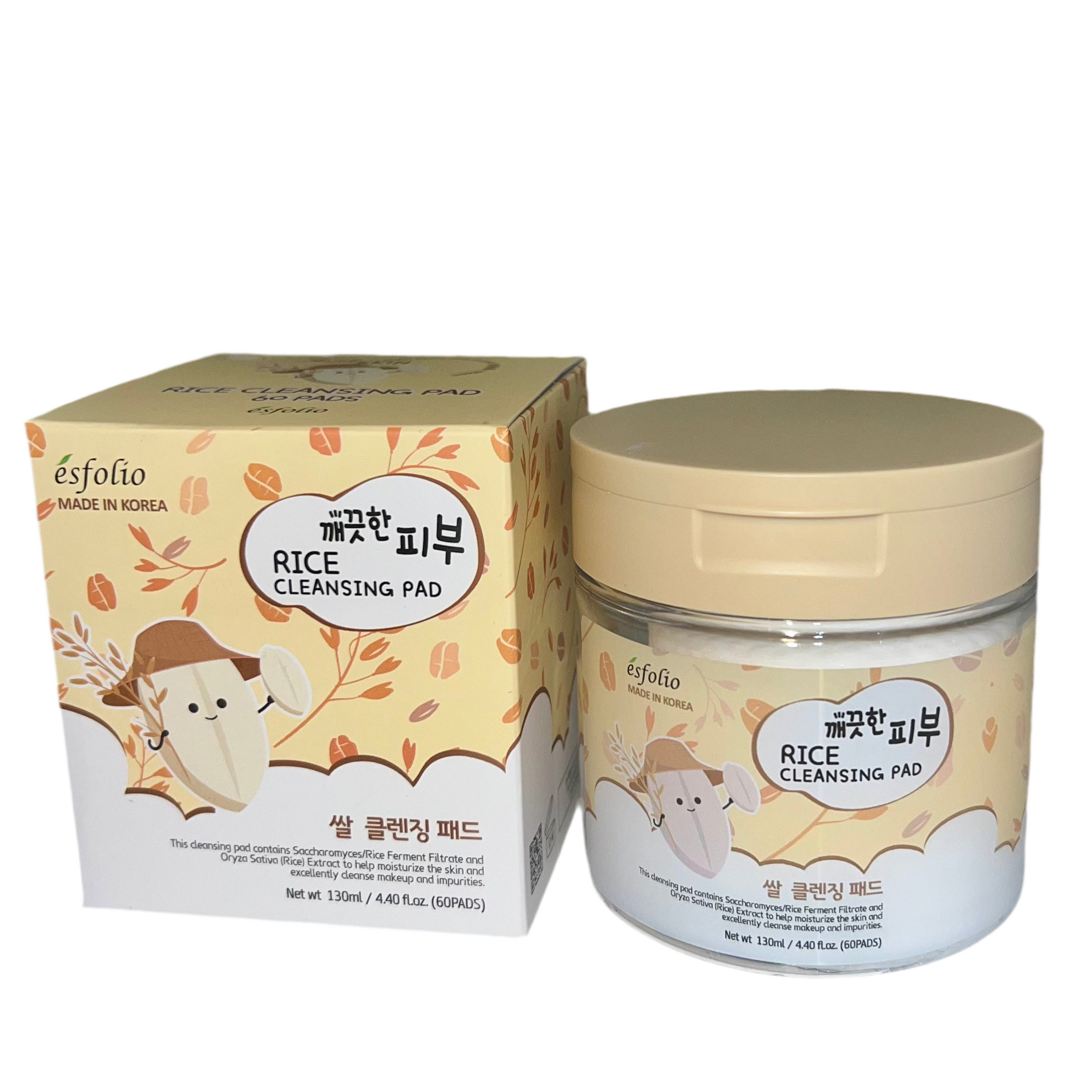 ESFOLIO - Rice Cleansing Foam, Cleansing Pads and 10 Sheets Mask Set