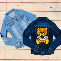 Vinizbena Women’s Sequin Bear Denim Jacket
