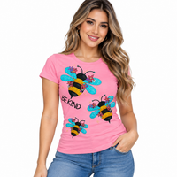 Vinizbena Be Kind Bee Rhinestone T-Shirt – Pink OR808