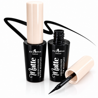 Italia Deluxe Matte Black Liquid Eyeliner 2 Pack – Water Resistant Eye Liner
