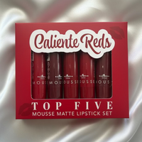 CALIENTE REDS Top Five Mousse Matte Lipstick Set - Italia Deluxe