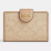 NTW COACH Medium Corner Zip Wallet With Signature Canvas