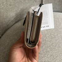 NTW COACH Medium Corner Zip Wallet With Signature Canvas