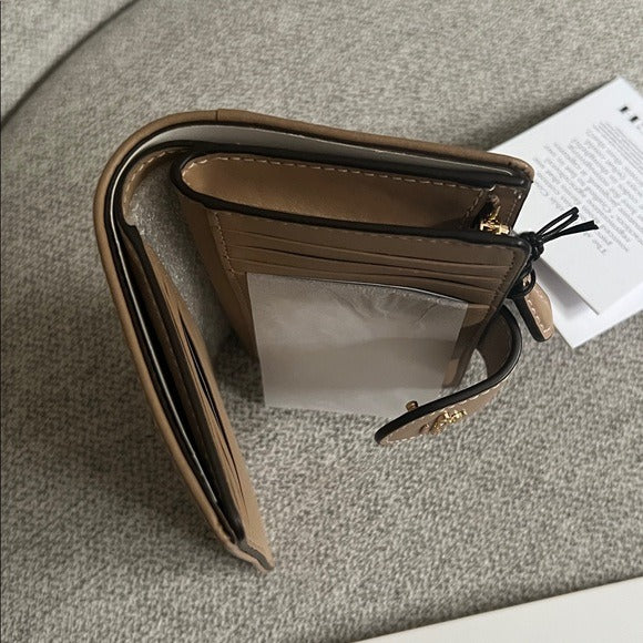 NTW COACH Medium Corner Zip Wallet With Signature Canvas