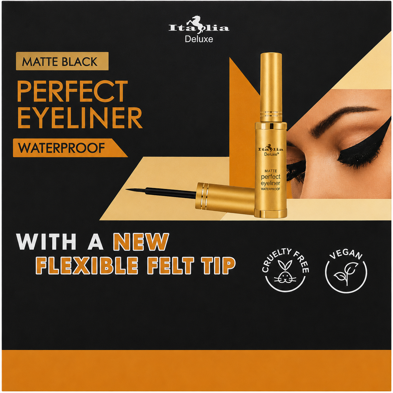 Italia Deluxe - Perfect Eyeliner Waterproof Matte Black