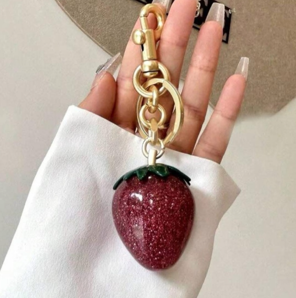 Cute Keychain for Women, Cherry, Apple, Strawberry and Pear