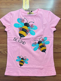 Vinizbena Be Kind Bee Rhinestone T-Shirt – Pink OR808