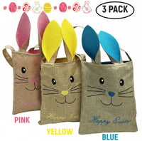 Cute Easter Bags Bunny Ears 3 Pack for kids egg hunt