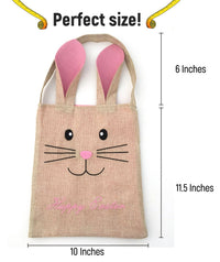 Cute Easter Bags Bunny Ears 3 Pack for kids egg hunt