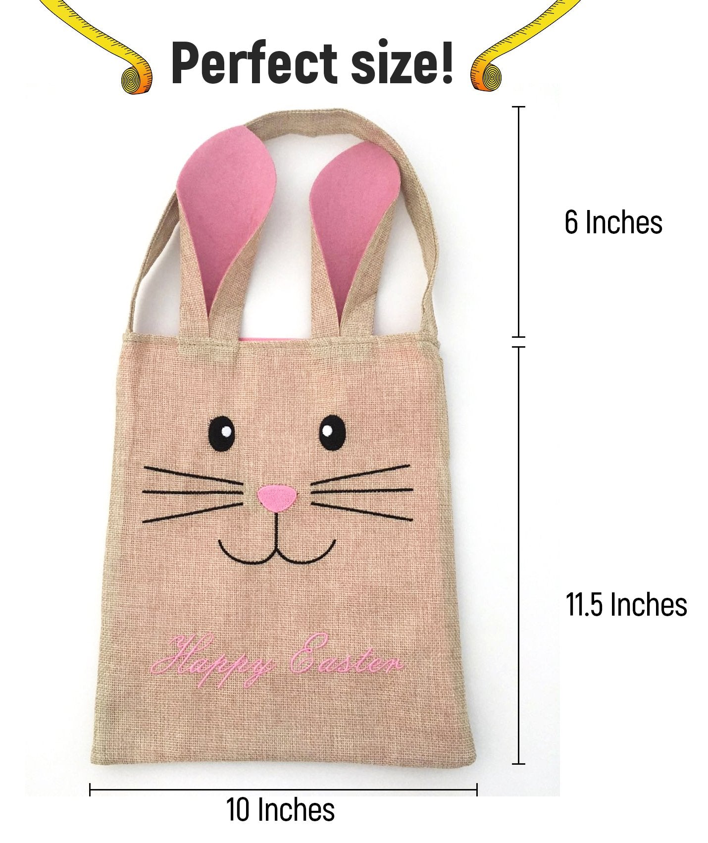 Cute Easter Bags Bunny Ears 3 Pack for kids egg hunt