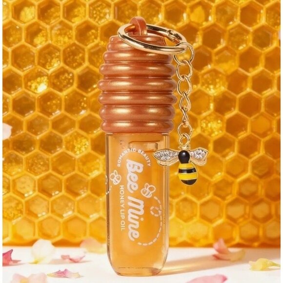 Romantic Beauty Bee Mine NonSticky Honey Lip Oil & Bee Keychain 1 Pc