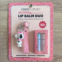 Celavi Peanuts Snoopy Pink Lip Balm Set with Charm