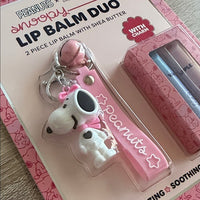 Celavi Peanuts Snoopy Pink Lip Balm Set with Charm
