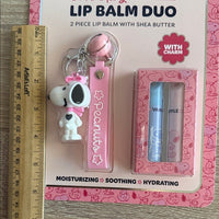 Celavi Peanuts Snoopy Pink Lip Balm Set with Charm