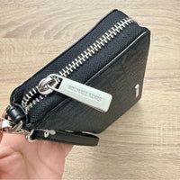 Michael Kors Jet Set Travel Continental Leather Wristlet -Black Signature/Silver