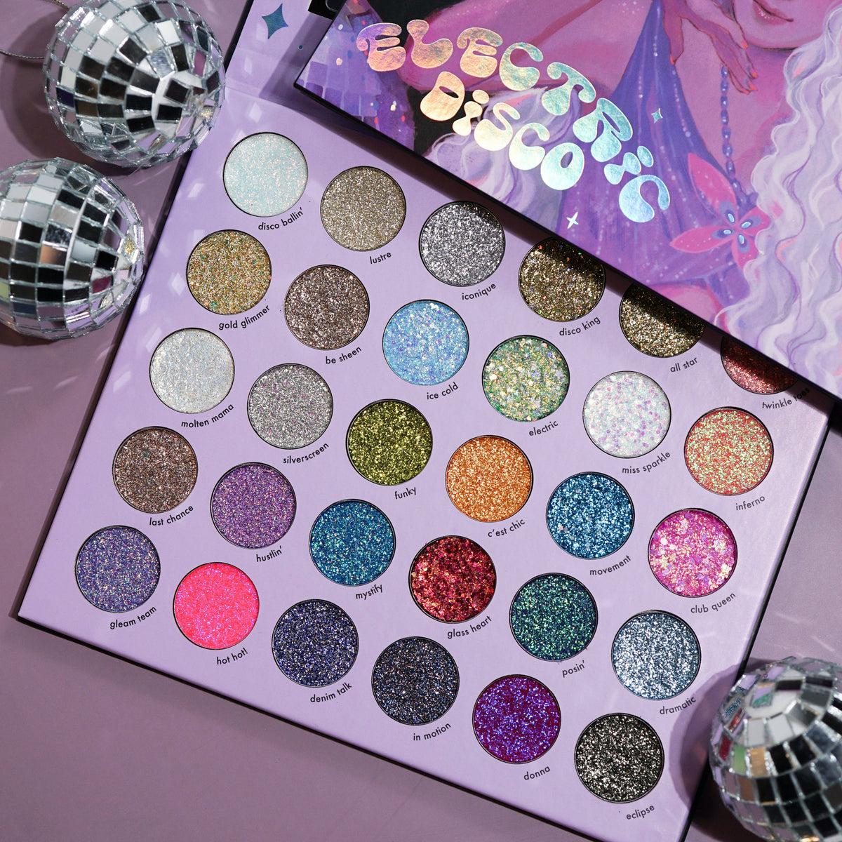 Kara Beauty Electric Disco Pressed Glitter Palette – 30 Shades