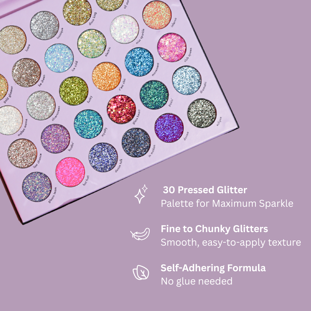Kara Beauty Electric Disco Pressed Glitter Palette – 30 Shades