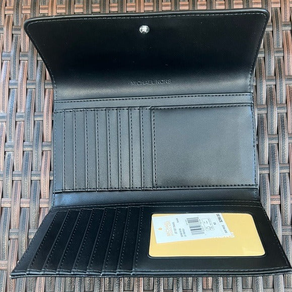 NWT Michael Kors Trifold Black Wallet