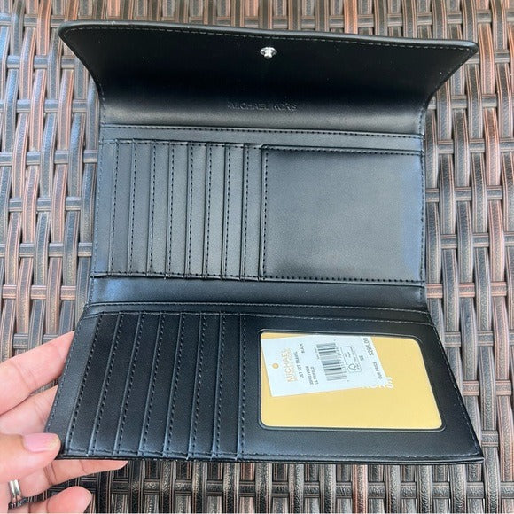 NWT Michael Kors Trifold Black Wallet