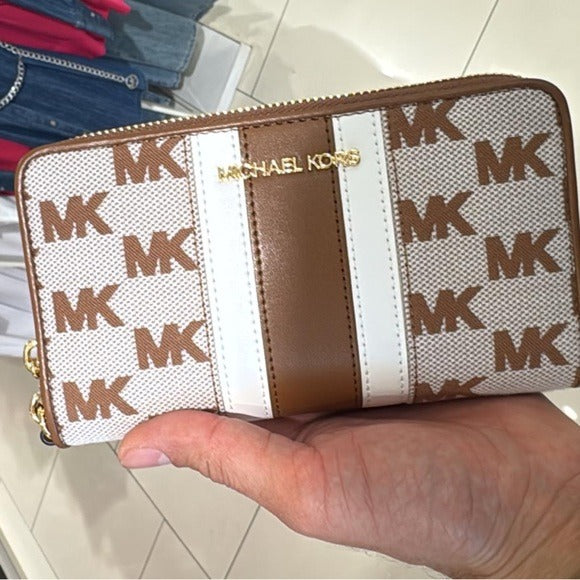 Michael Kors Vincent Large Jacquard Tote with Card Case Attachment and W…