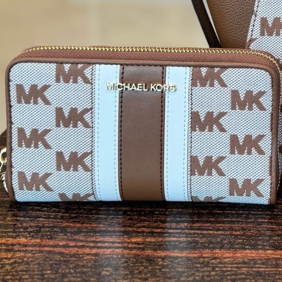 Michael Kors Vincent Large Jacquard Tote with Card Case Attachment and W…