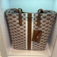 Michael Kors Vincent Large Jacquard Tote with Card Case Attachment and W…