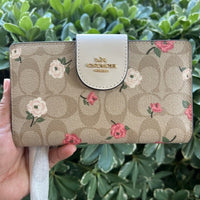 Phone Wallet In Signature Canvas With Floral Print