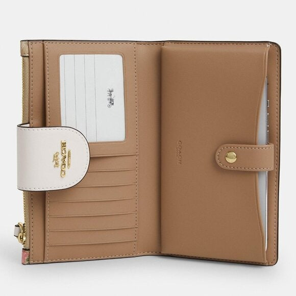 Phone Wallet In Signature Canvas With Floral Print