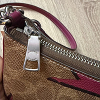 Coach Teri Shoulder Bag In Signature Canvas With Bow Print Nwt