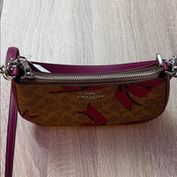 Coach Teri Shoulder Bag In Signature Canvas With Bow Print Nwt