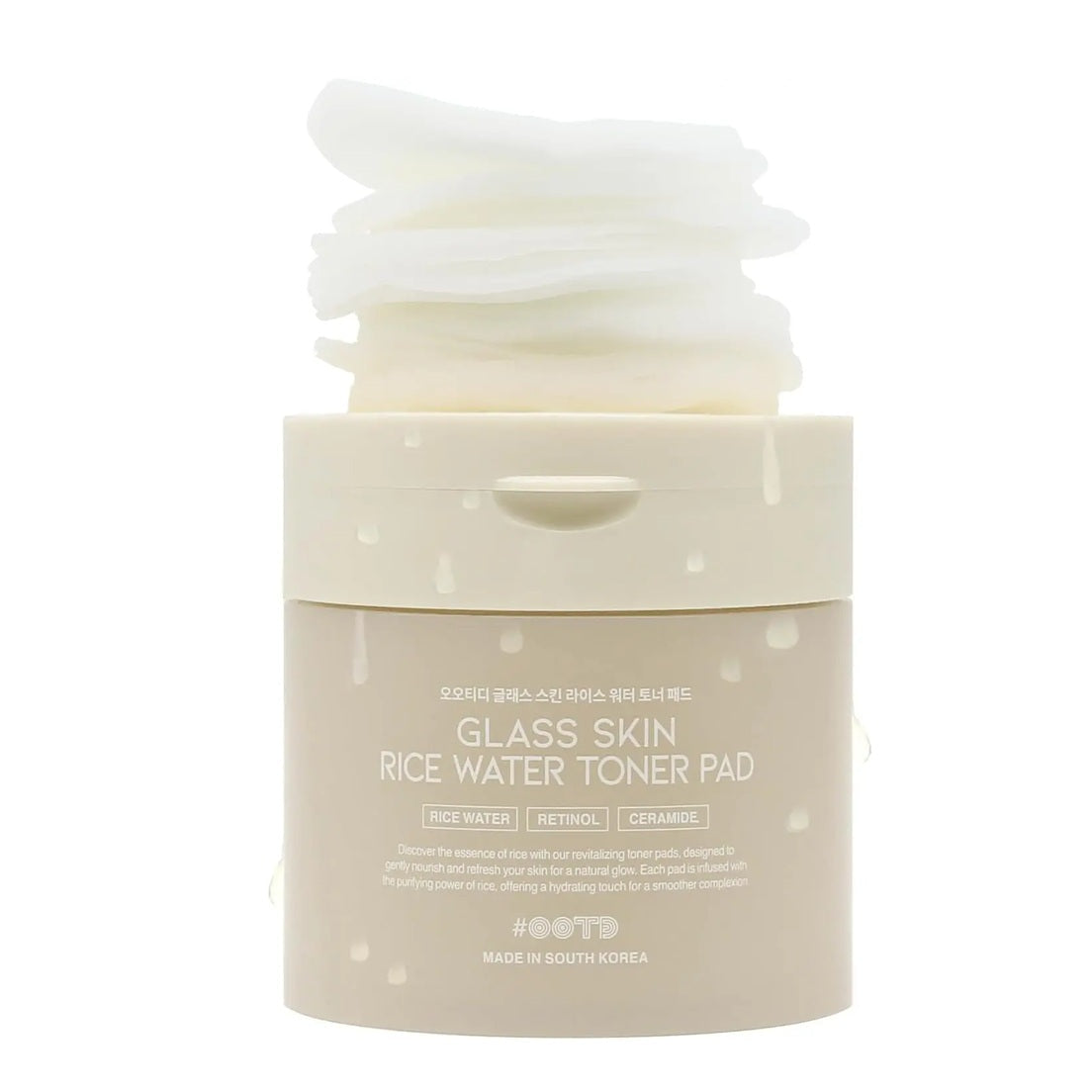 OOTD GLASS SKIN RICE WATER TONER PAD