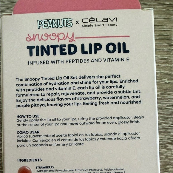 New Peanuts Snoopy Lip Oil Trio - Pink and Purple
