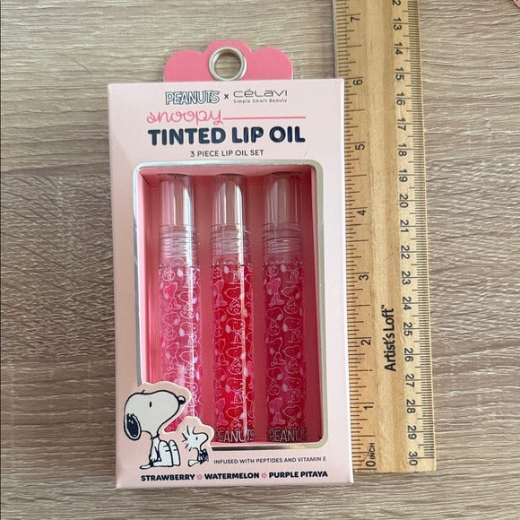 New Peanuts Snoopy Lip Oil Trio - Pink and Purple