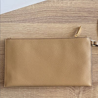 Michael Kors Jet Set Travel Lg Tz Wristlet Camel Leather Wristlet
