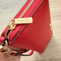 Michael Kors Jet Set Travel large leather continental wallet/Wristlet Bright Red