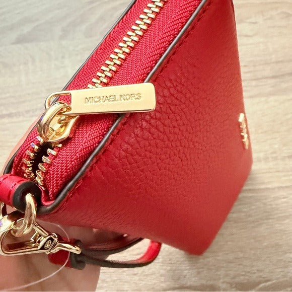 Michael Kors Jet Set Travel large leather continental wallet/Wristlet Bright Red